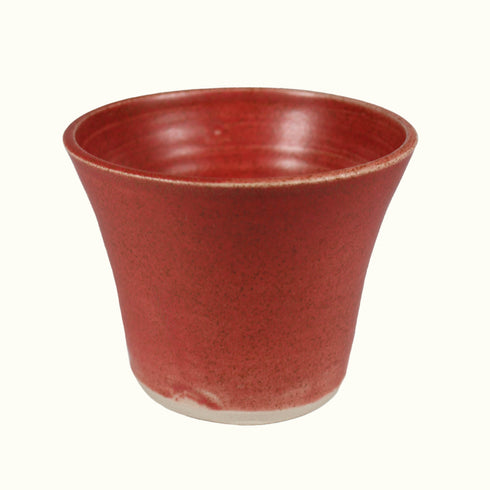 Mini Cherry Red Fluted Handmade Ceramic Plant Pot